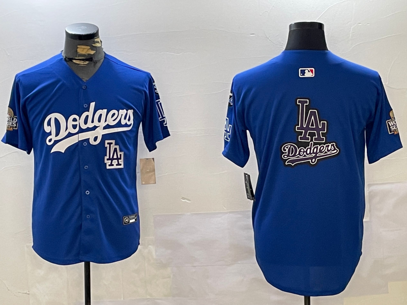 Men Los Angeles Dodgers blank 2024 World series patch blue jersey 20241120123->los angeles dodgers->MLB Jersey